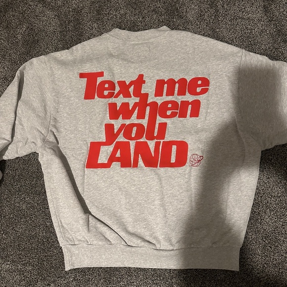 Lonely Ghost Sweat Set Text Me When You Land Grey and Red Size Large - Picture 1 of 7